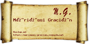Máriássi Gracián névjegykártya